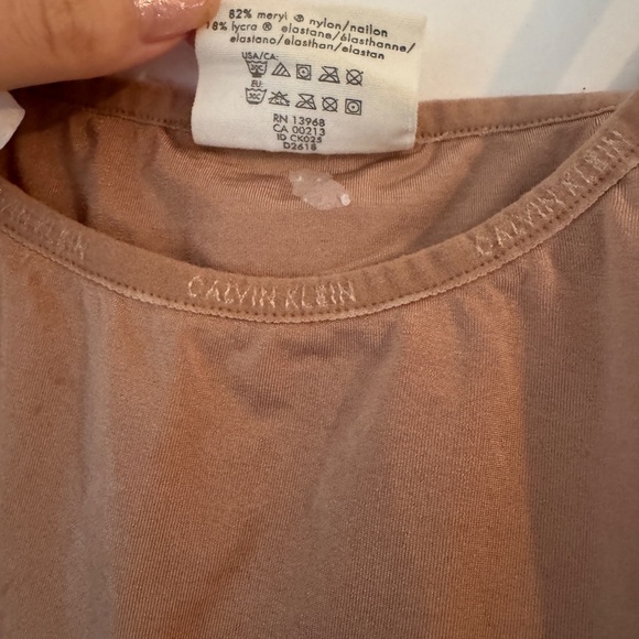 Calvin Klein Y2K 2000s tank top slip lined bra camisole shirt, size S small nude - Picture 5 of 9